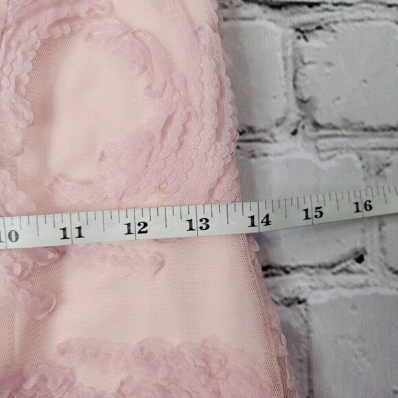 Dress The Population Maya Woven Fit Flare Dress Pink Sweetheart Neck Size M - Picture 10 of 12